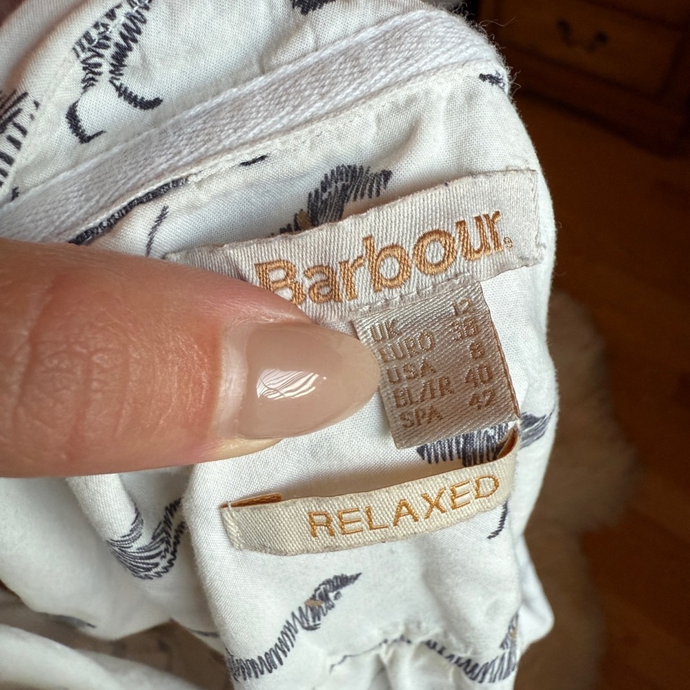Barbour White and Black Dog Print Shirt - Picture 3 of 4